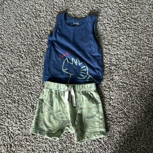 Carter’s matching tank top and shorts dinosaur set 18 months boys